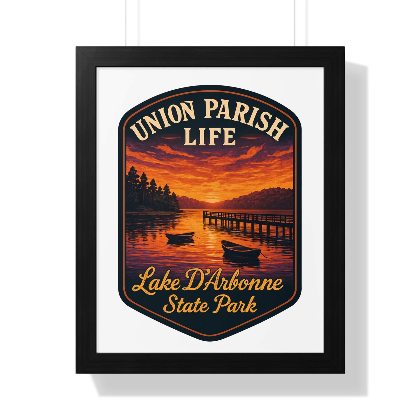 Union Parish Life Lake D'Arbonne State Park Sunset Scenery Framed Art Print