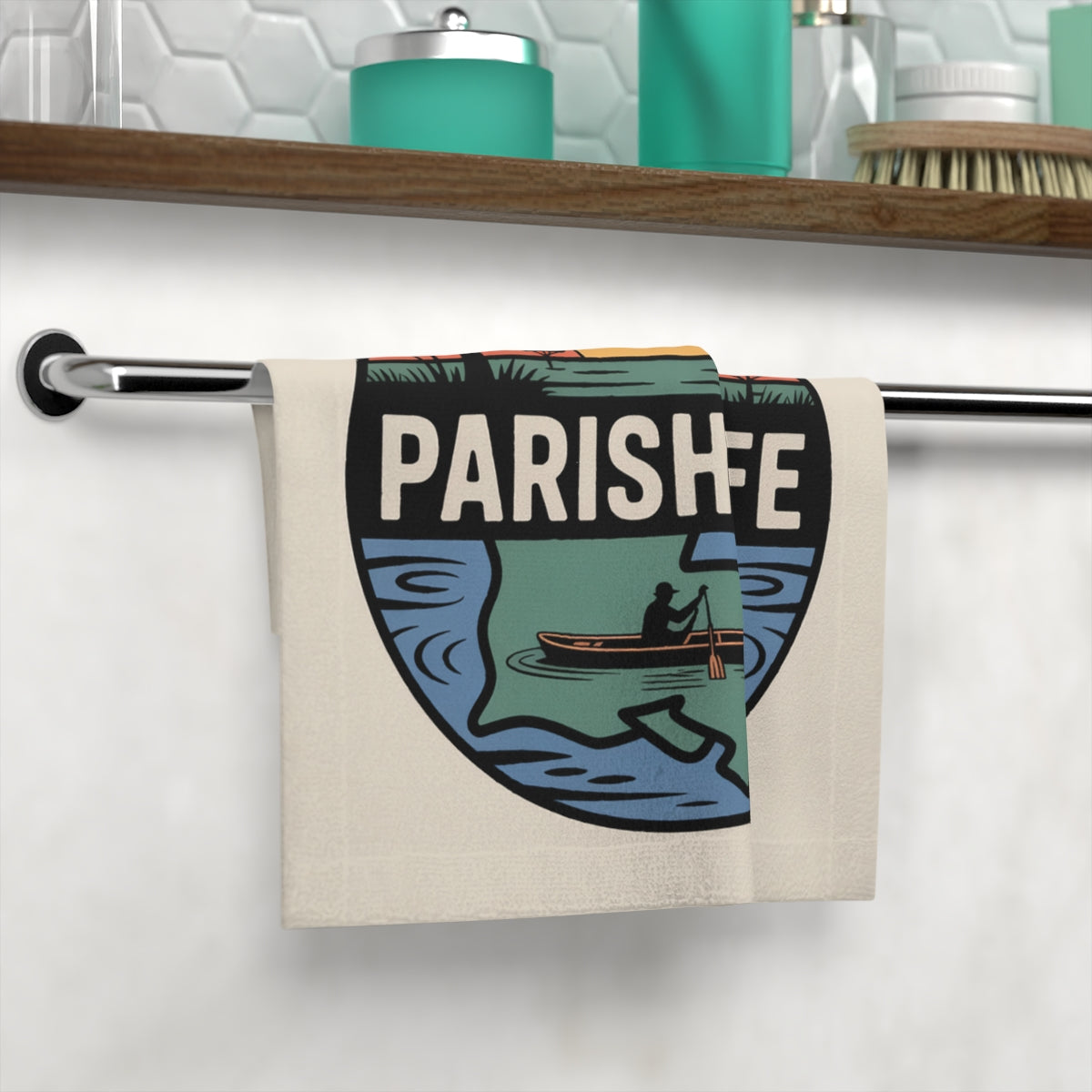 Parishe Canoe and Fish Design Towel product