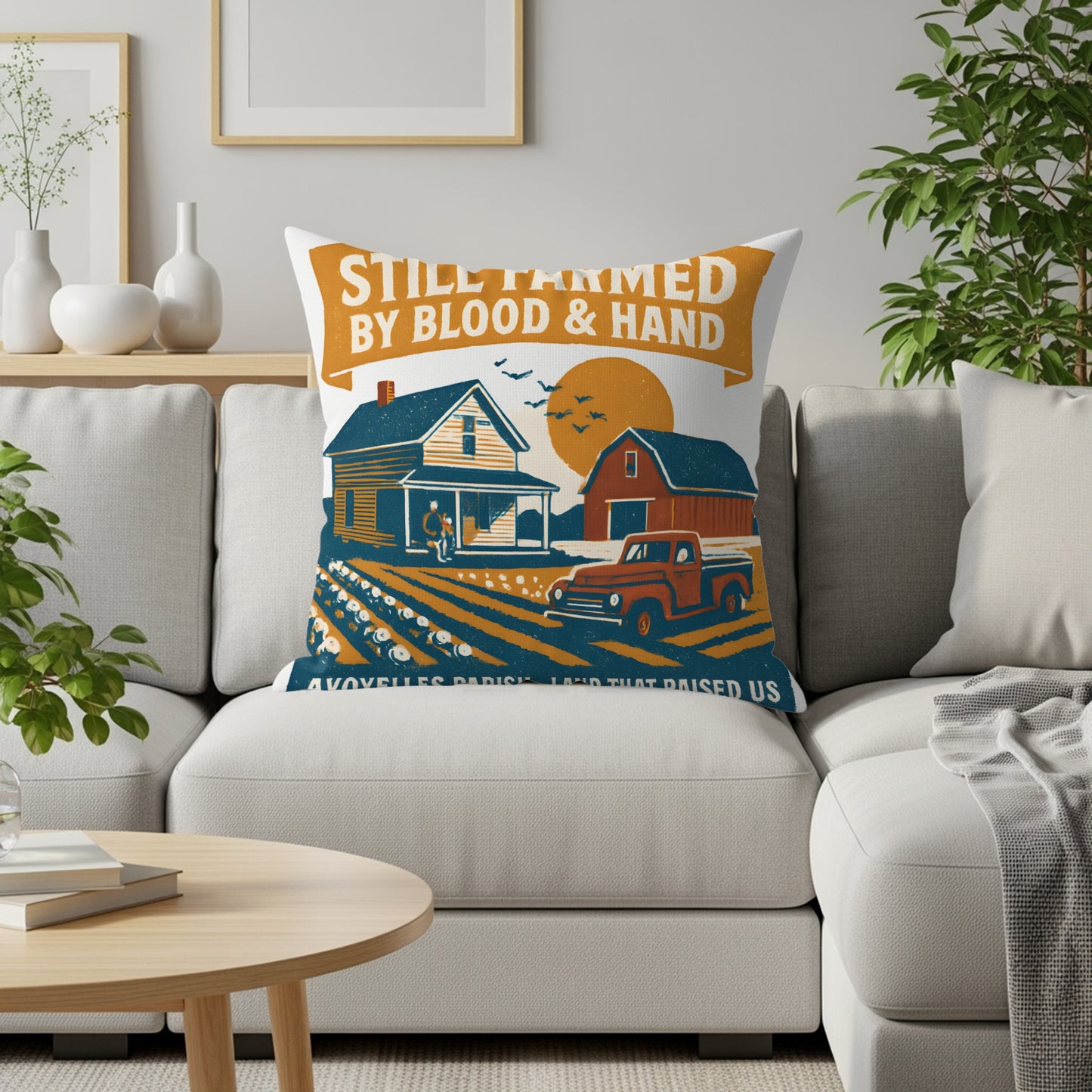Still Farmed By Blood And Hand Throw Pillow product