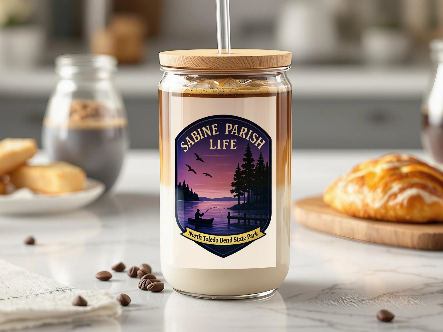 Sabine Parish Life Candle Jar, North Toledo Bend Sunset Print, Decorative Aromatherapy, Home Decor Gift