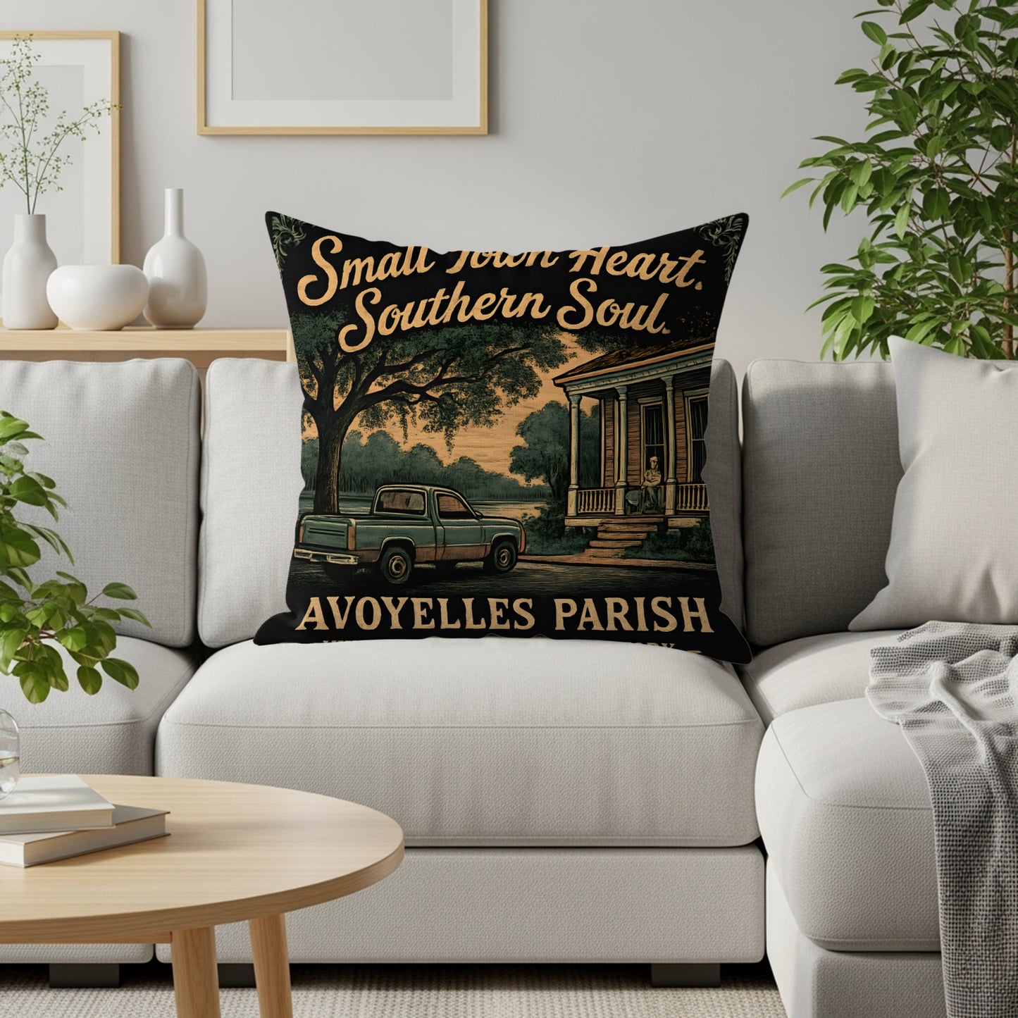 Small Town Heart Southern Soul Avoyelles Parish pillow product