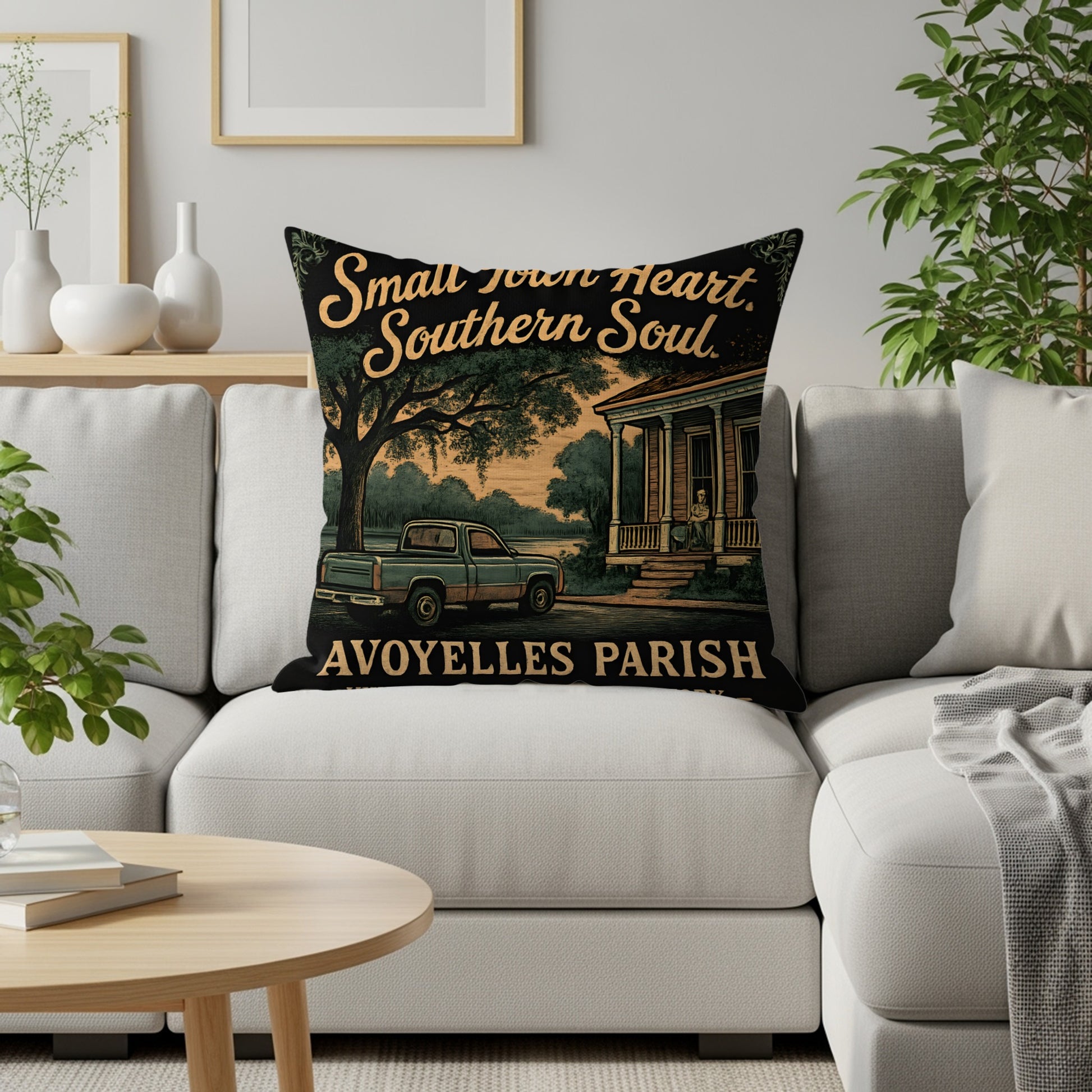 Small Town Heart Southern Soul Avoyelles Parish pillow product