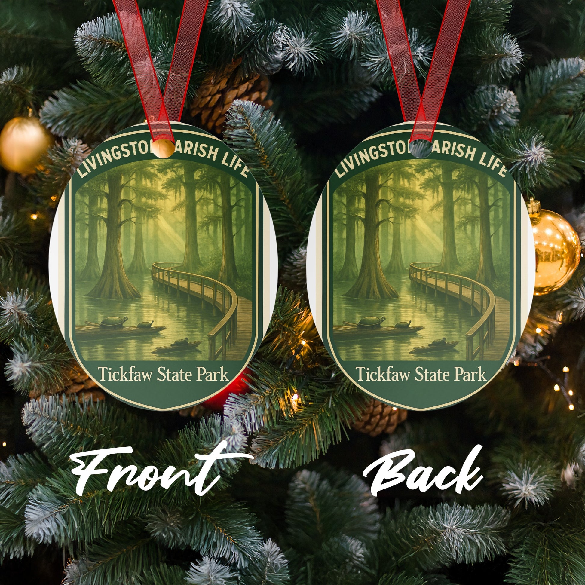 Tickfaw State Park Ornament, Livingston Parish Life, Swamp Scene Holiday Decor, Christmas Tree Decoration, Nature-Themed Gift